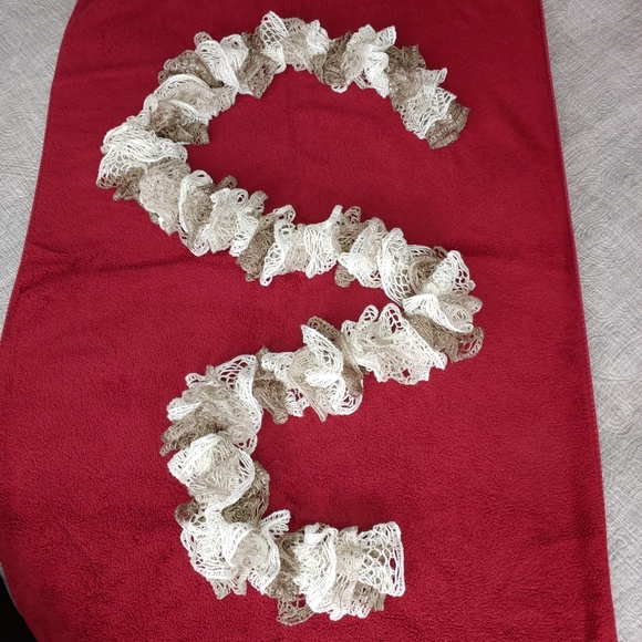 Handmade Frilly Knitted Scarf - Picture 9 of 10